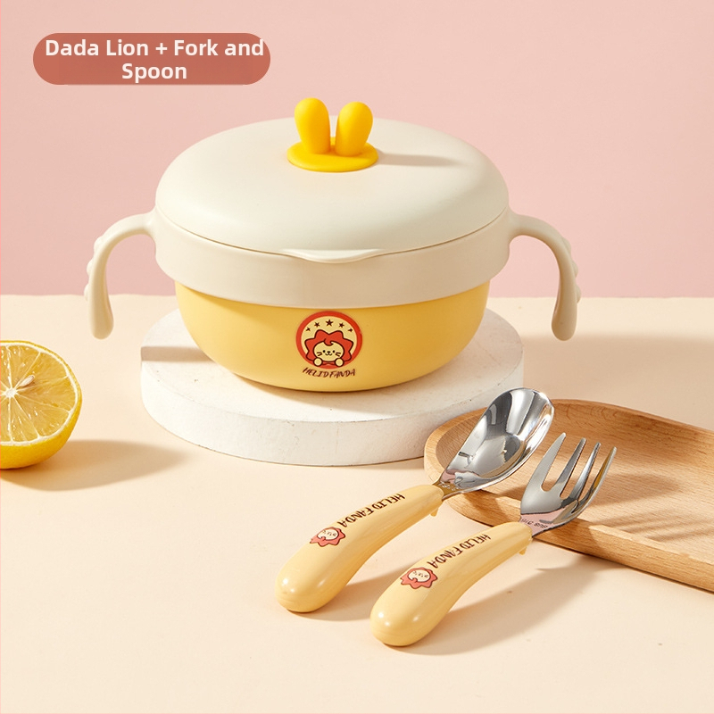 Set dječjeg posuđa od 316 nerđajućeg čelika s dizajnom Bear Family, 5 komada, za djecu od 12 mjeseci i starije