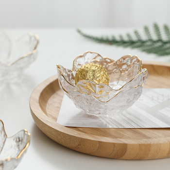 Üvegből készült szósztál, szabálytalan forma, kézzel festett felület, testre szabható, új kínai stílus