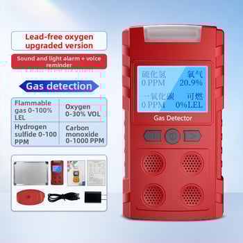 Rendkívüli mentési verzió: 4 az 1-ben gázdetektor, hordozható T-804, mérési tartomány 50, észleli gyúlékony gázokat CO CO2 H2, pontosság 30%