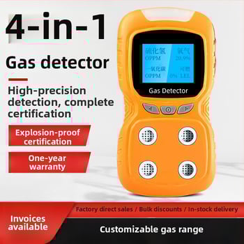 Rendkívüli mentési verzió: 4 az 1-ben gázdetektor, hordozható T-804, mérési tartomány 50, észleli gyúlékony gázokat CO CO2 H2, pontosság 30%