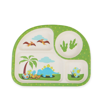 Gyerekeknek szóló étkészlet - leesésálló, aranyos gyerekes tál karikatúra mintával, melamin, 1 darab készlet, 3 hónapos kortól