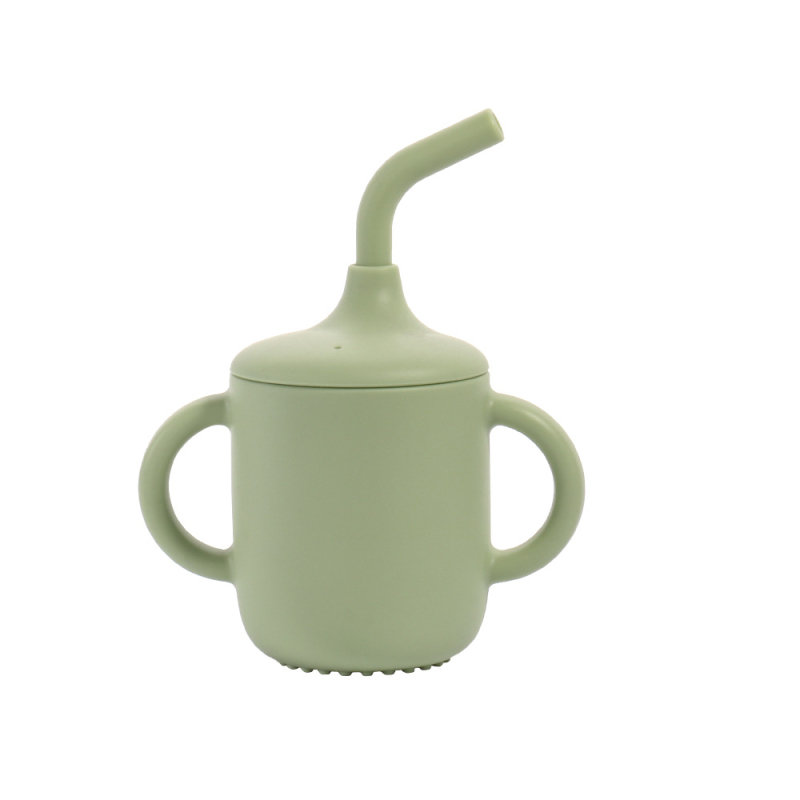 Silicone dječji čaš s kljunom - nepropusna, otporna na padove, set dječjih posuđa za jelo, od 3 mjeseca