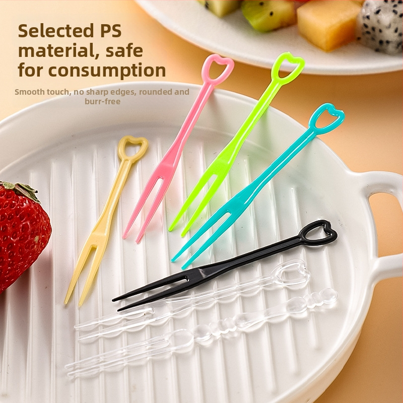 Jednorazová vidlička na ovocie z PS plastu, individuálne balená, 100–200 ks na balenie, vhodná do mikrovlnky, hmotnosť 0,55 g na kus