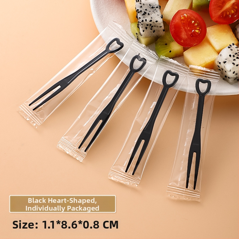 Jednorazová vidlička na ovocie z PS plastu, individuálne balená, 100–200 ks na balenie, vhodná do mikrovlnky, hmotnosť 0,55 g na kus