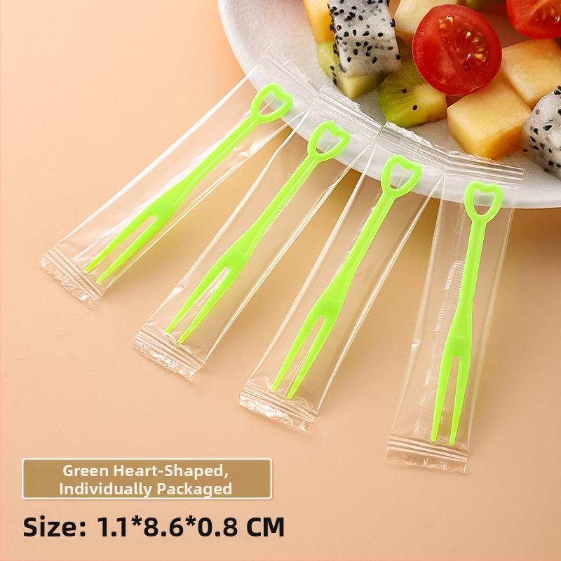 Jednorazová vidlička na ovocie z PS plastu, individuálne balená, 100–200 ks na balenie, vhodná do mikrovlnky, hmotnosť 0,55 g na kus
