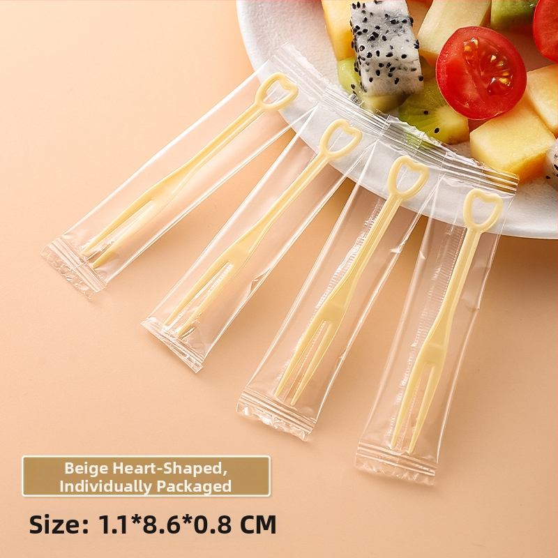 Jednorazová vidlička na ovocie z PS plastu, individuálne balená, 100–200 ks na balenie, vhodná do mikrovlnky, hmotnosť 0,55 g na kus