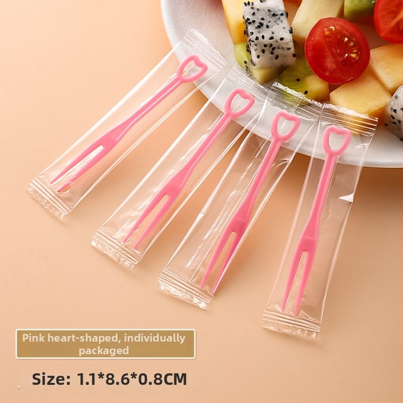 Jednorazová vidlička na ovocie z PS plastu, individuálne balená, 100–200 ks na balenie, vhodná do mikrovlnky, hmotnosť 0,55 g na kus