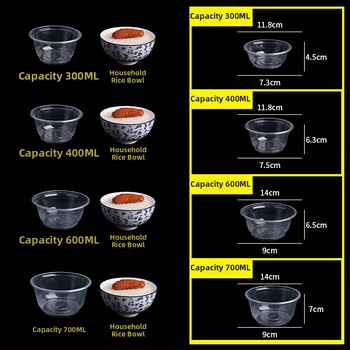 Jednokratni set posuđa od bambusa s okruglom kutijom za obrok, poklopcem i štapićima za jelo