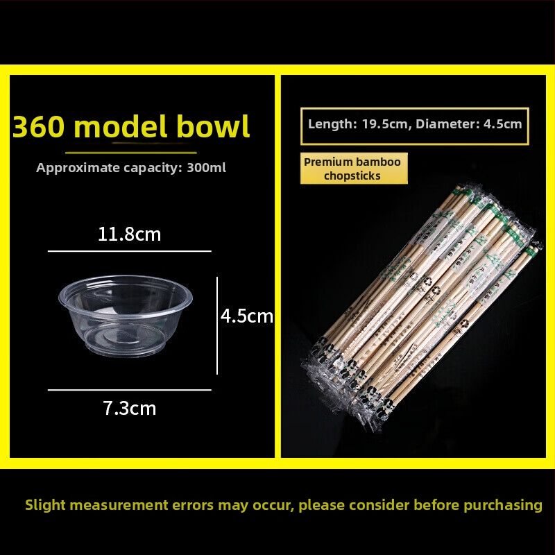 Jednokratni set posuđa od bambusa s okruglom kutijom za obrok, poklopcem i štapićima za jelo