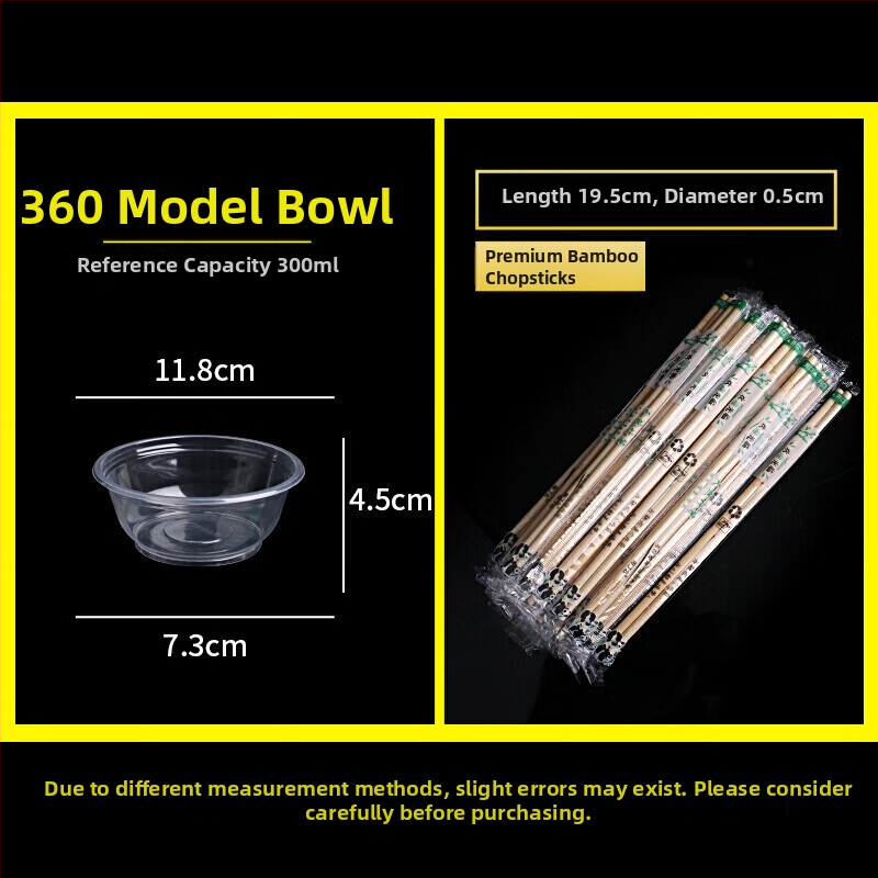 Jednokratni set posuđa od bambusa s okruglom kutijom za obrok, poklopcem i štapićima za jelo