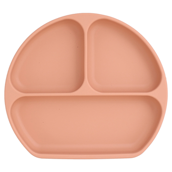 Farfurie pentru bebeluși cu ventuză, silicon alimentar, tavă divizată cu trei compartimente, cutie pentru lapte cu trei compartimente, 1 bucată, design minimalist