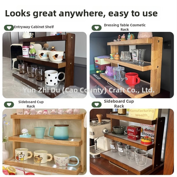 Natúrfa pohártartó és asztali rendező, 3 szintes, többfunkciós, hordozható