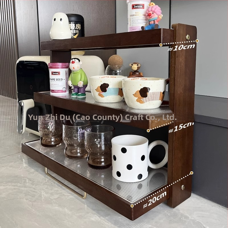 Natúrfa pohártartó és asztali rendező, 3 szintes, többfunkciós, hordozható