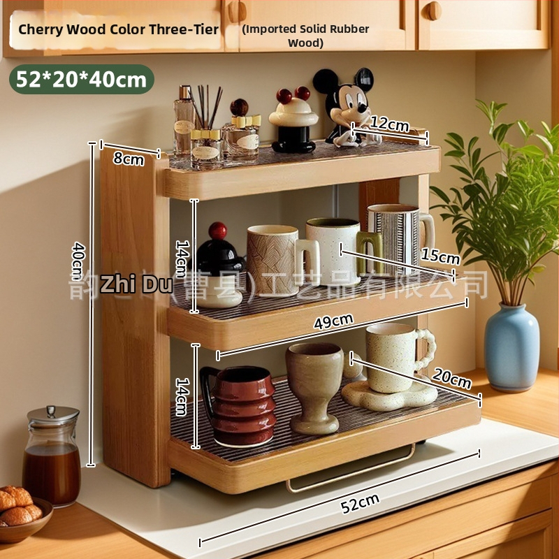 Natúrfa pohártartó és asztali rendező, 3 szintes, többfunkciós, hordozható