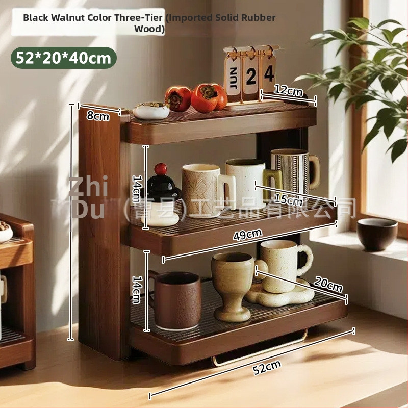 Natúrfa pohártartó és asztali rendező, 3 szintes, többfunkciós, hordozható