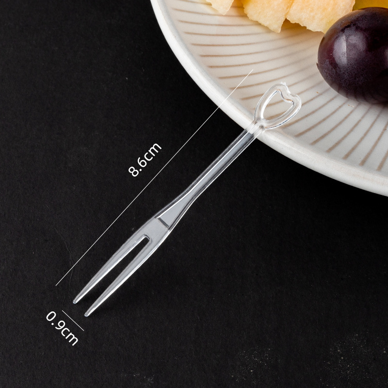 Jednokratna vilica za voće, PS materijal, srcolikog oblika, individualno pakirana, 500 komada po paketu, Shake box