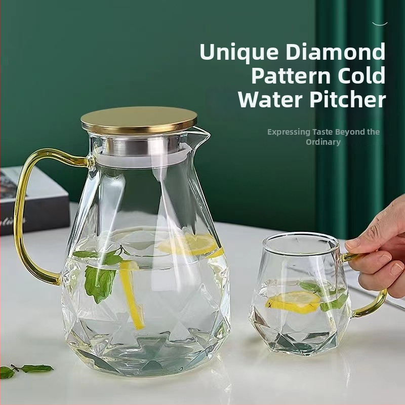 Sada fliaš na studenú vodu s pohármi — moderný minimalizmus, kladivová textúra, vhodné pre džúsy, mlieko, čaj a studenú vodu, darček