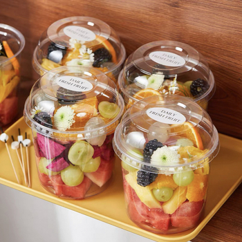 Jednokratna prozirna čaša za desert za kutije voća, prehrambene kvalitete, prikladna za ledeni prah, s logom sitotiska