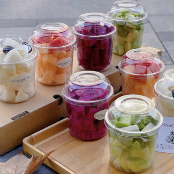 Jednokratna prozirna čaša za desert za kutije voća, prehrambene kvalitete, prikladna za ledeni prah, s logom sitotiska