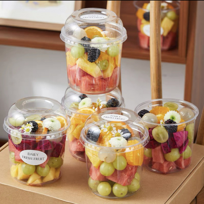 Jednokratna prozirna čaša za desert za kutije voća, prehrambene kvalitete, prikladna za ledeni prah, s logom sitotiska