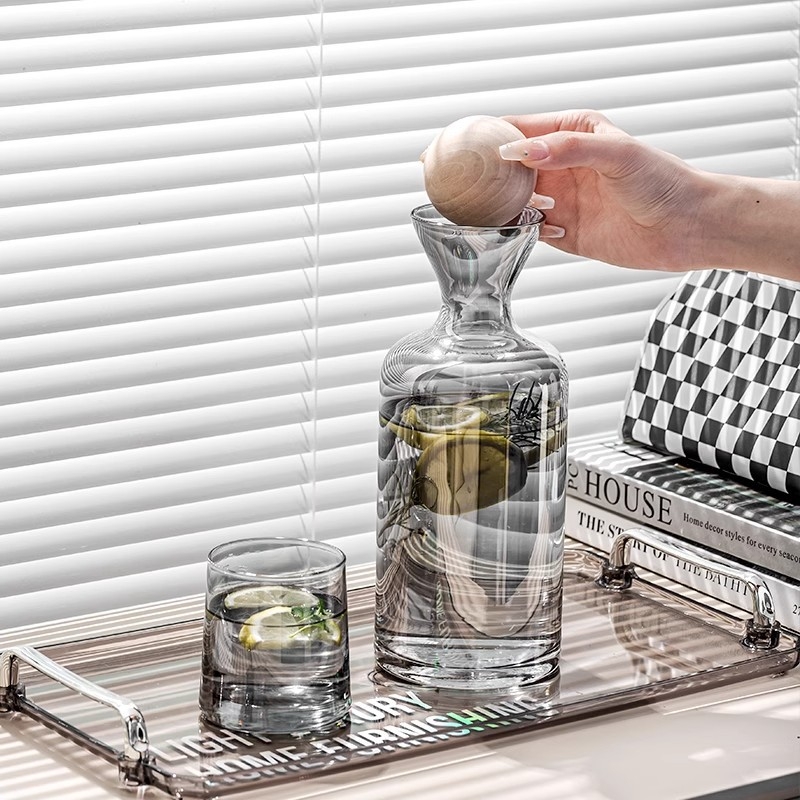 Set čaša od stakla - moderan minimalistički stil, dvostruko staklo, otporno na visoke temperature, pet dijelova, kućna upotreba s poklopcem