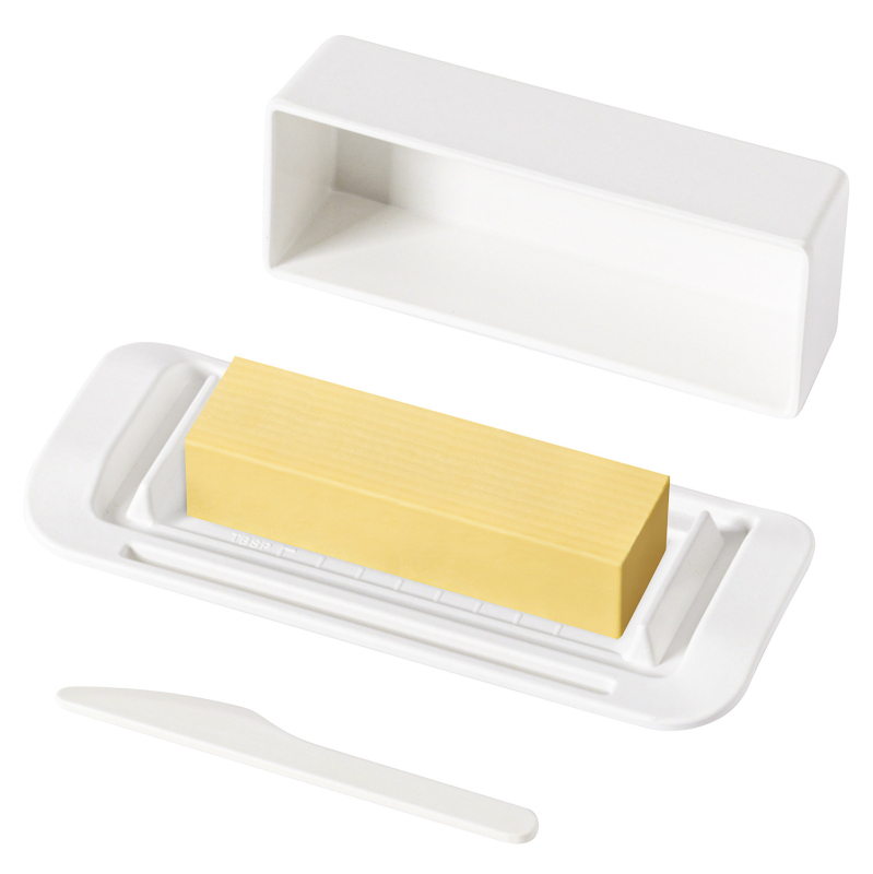 Kutija za maslac s poklopom i ugrađenim nožem, od vlakana bambusa, prijenosna, prilagodljiva