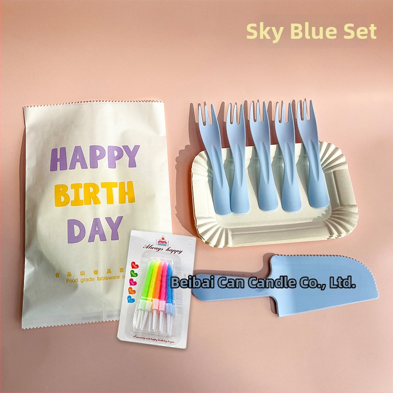 Jednorazový plastový súbor príborov a podnos na tortu – obdĺžnikový tvar – možnosť potlače loga – 300 súprav v balení