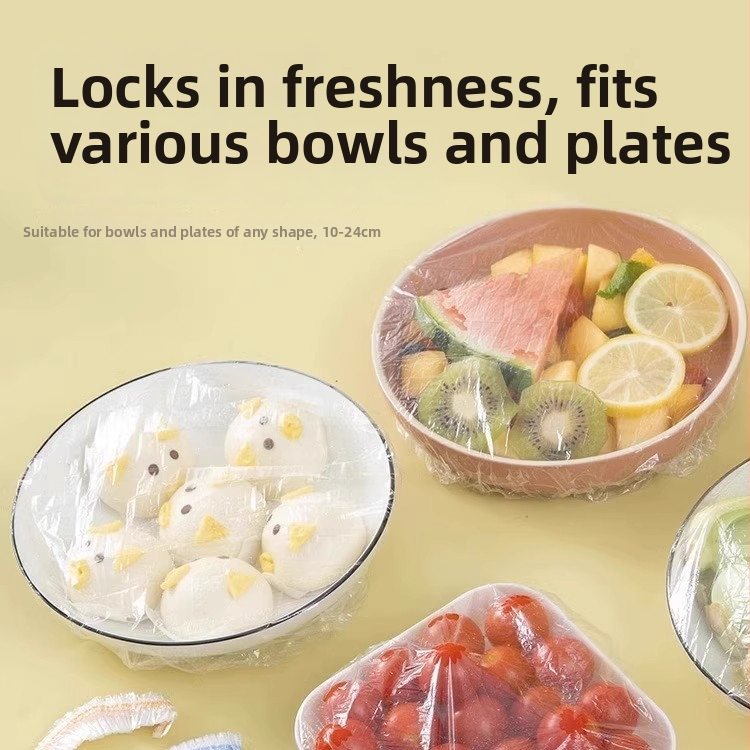 Jednorazový set potravinovej fólie na pokrytie misiek, tanierov a viečok; odolný voči teplotám od -60°C do 100°C; jednoduché balenie; značka Pengyi; 1 kus; domáce použitie.