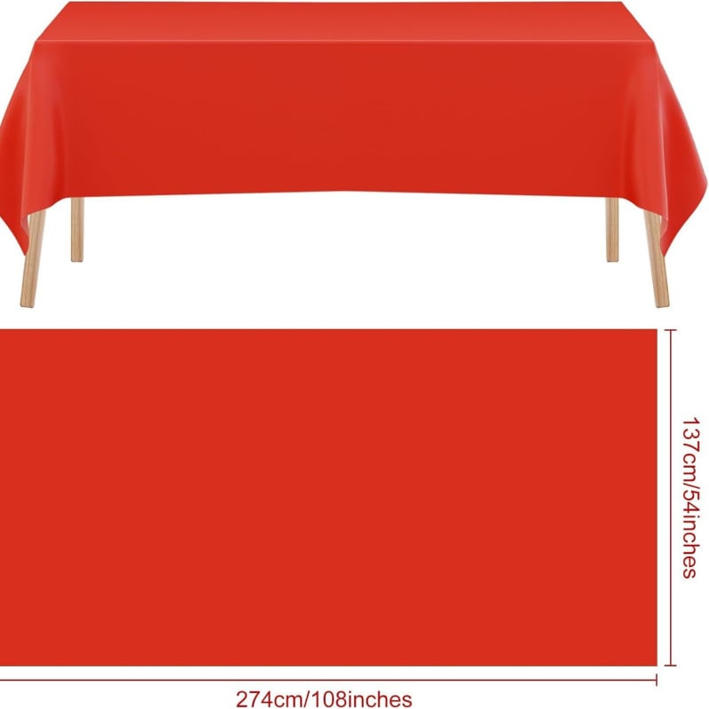 Еднократна PE пластмасова покривка за маса, правоъгълна със мрежест модел, водоустойчива и маслоустойчива, против изгаряне, без нужда от пране, за Нова година 2025