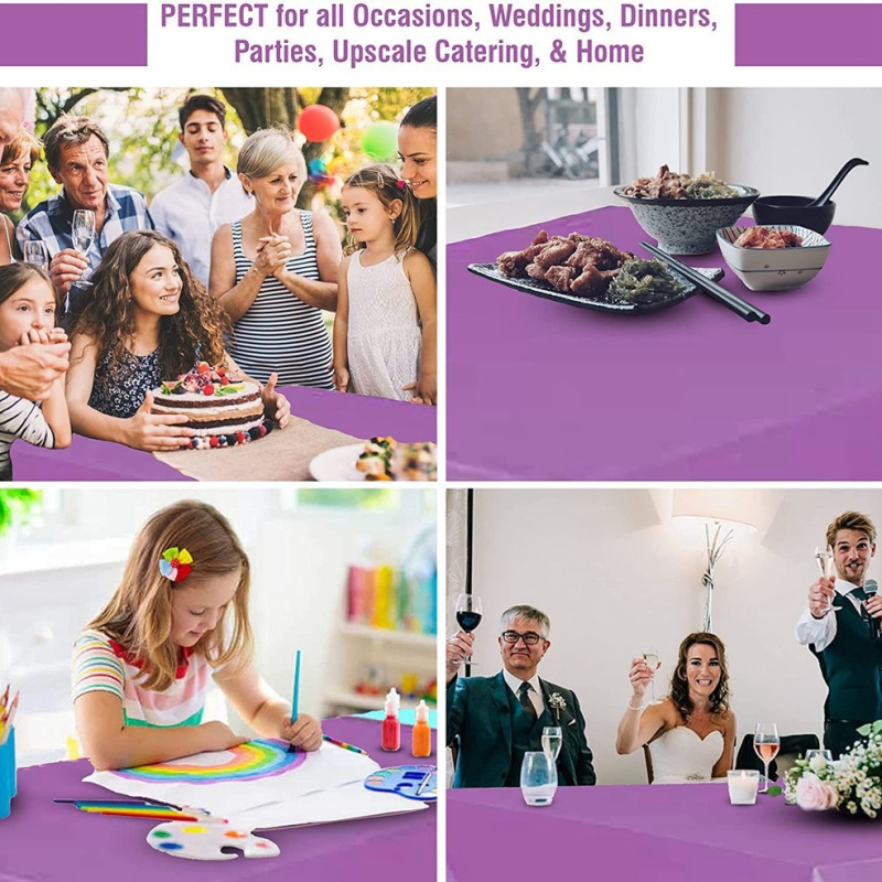 Еднократна PE пластмасова покривка за маса, правоъгълна със мрежест модел, водоустойчива и маслоустойчива, против изгаряне, без нужда от пране, за Нова година 2025