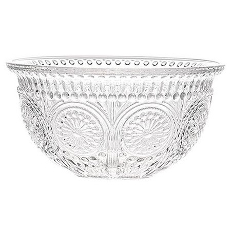 Vas de desert din sticlă, în stil european vintage, cu relief floral, sticlă rezistentă la temperaturi, suprafață electroplacată, opțiune de logotip personalizat