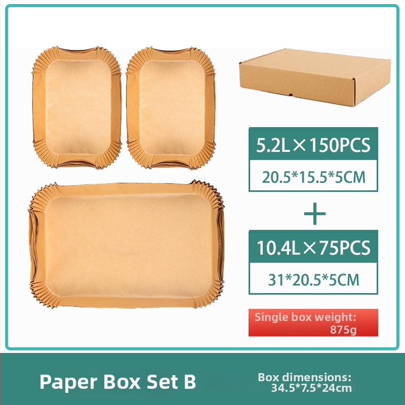 Cool energy Pravoúhly papier na pečenie do fritézy na vzduch, drevená celulóza, potravinárske silikónové potiahnutie, 40 g/m²