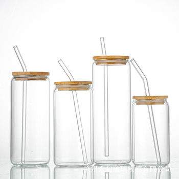 Sippy čaša s poklopcem i slamkom, borosilikatno staklo visoke temperature otpornosti, jednostruka konstrukcija