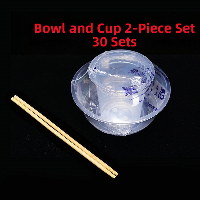 Jednorázová súprava riadu zo štyroch kusov, s hrubším dizajnom, z potravinárskeho plastu, nebiodegradovateľný