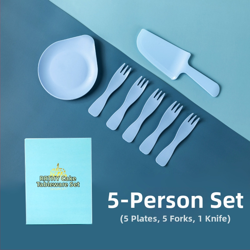 Jednorázový súbor stolových potrieb na narodeniny — plastové nože, vidličky a tanier s kvapkacím podnosom; veľkoobchodné balenie 320 škatúľ; životnosť 3 roky.