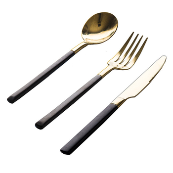 Set noževa, vilica i žlica od 304 nehrđajućeg čelika — zapadni stil stolnog posuđa, europski stil noža i vilice, ogledni sjaj, moderan minimalistički dizajn