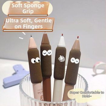 Гел писалка с европейски стил, в кутия, подвижна, с мек захват, черно мастило, волфрамов връх