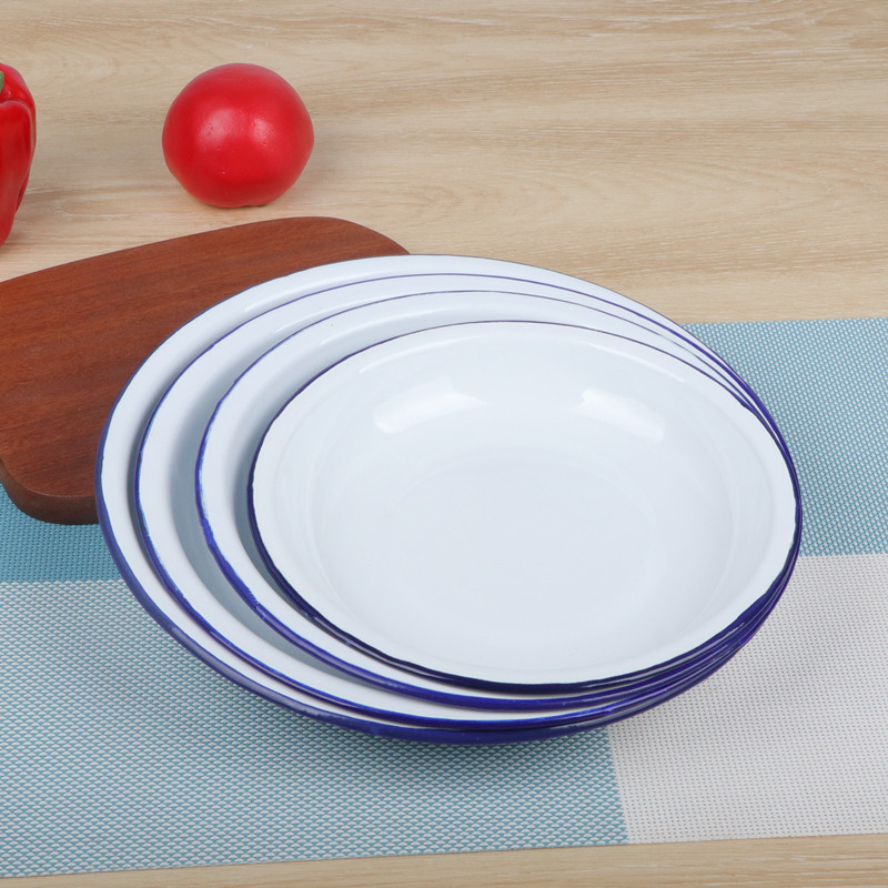 Porcelanska okrugla zdjela, jednobojni uzorak, japanski stil, površina ispod glazure