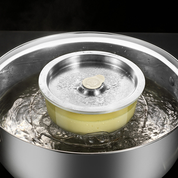 Staklena zdjela za parenje jaja s poklopcem, borosilikatno staklo, mikrovalna sigurnost, mogućnost ispisa logotipa, okrugli oblik, jednostavan suvremen stil