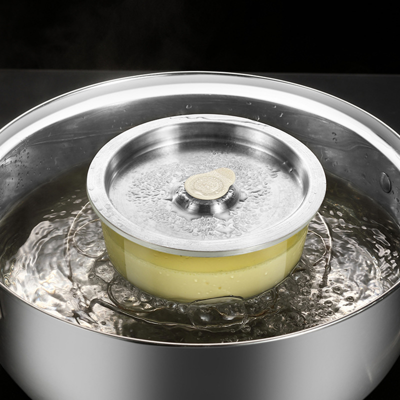 Staklena zdjela za parenje jaja s poklopcem, borosilikatno staklo, mikrovalna sigurnost, mogućnost ispisa logotipa, okrugli oblik, jednostavan suvremen stil