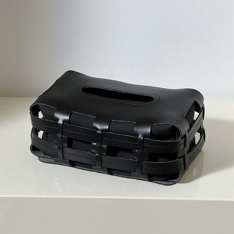 Szalvétatartó, kézzel készített bőrből, fényes luxus stílus, többfunkciós, autóba, nappaliba és fürdőszobába alkalmas (Anyag: bőr; Stílus: könnyű luxus; Funkció: többfunkciós; Felhasználás: autó/nappali/fürdőszoba)