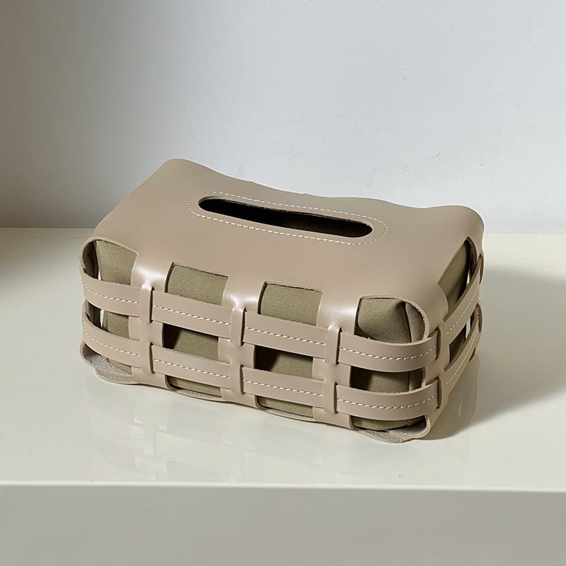 Szalvétatartó, kézzel készített bőrből, fényes luxus stílus, többfunkciós, autóba, nappaliba és fürdőszobába alkalmas (Anyag: bőr; Stílus: könnyű luxus; Funkció: többfunkciós; Felhasználás: autó/nappali/fürdőszoba)