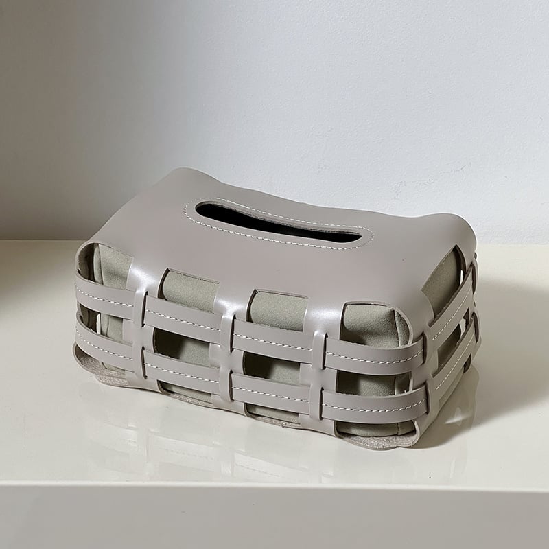 Szalvétatartó, kézzel készített bőrből, fényes luxus stílus, többfunkciós, autóba, nappaliba és fürdőszobába alkalmas (Anyag: bőr; Stílus: könnyű luxus; Funkció: többfunkciós; Felhasználás: autó/nappali/fürdőszoba)