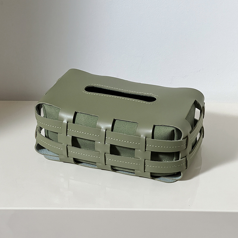 Szalvétatartó, kézzel készített bőrből, fényes luxus stílus, többfunkciós, autóba, nappaliba és fürdőszobába alkalmas (Anyag: bőr; Stílus: könnyű luxus; Funkció: többfunkciós; Felhasználás: autó/nappali/fürdőszoba)