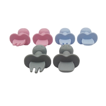 Silikonski set dječjih vilica i žlica – kratka drška, mekani, 2 komada, sladak jednostavan stil