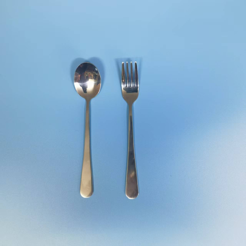 3-dijelni prijenosni set pribora od 304 nehrđajućeg čelika: vilica, žlica i štapići za jelo, ogledno-polirani završetak, minimalistički modern stil