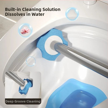 Jednorazová sada toaletnej kefy so sacím úchytom, nástenná montáž, plast, ľahký luxusný štýl