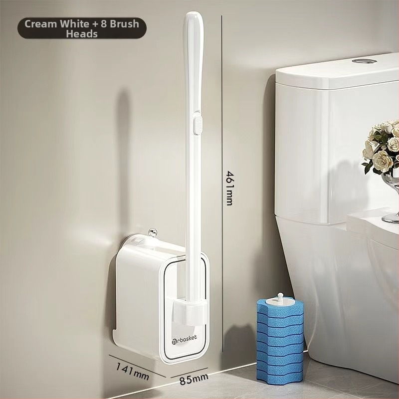 Jednorazová sada toaletnej kefy so sacím úchytom, nástenná montáž, plast, ľahký luxusný štýl