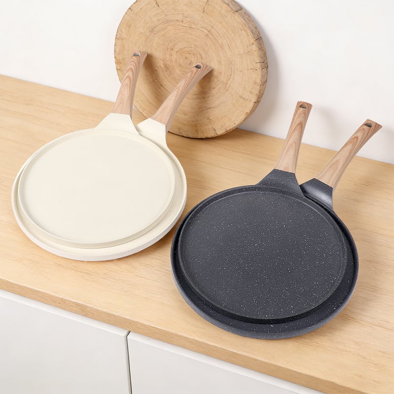 Tiganj za doručak – jaja i palačinke, s antiadhesivnim premazom, aluminijska legura, ravno dno, trostruko dno, kompatibilan sa svim štednjacima