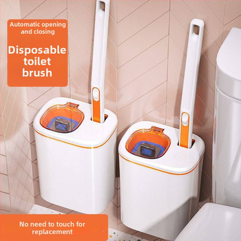 Jednorázový set toaletnej kefy, nástenné prevedenie, pre japonskú kúpeľňu, s vymeniteľnou hlavou, z plastu